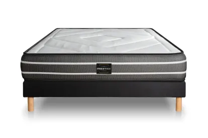 Ensemble Matelas Sommier 200x200 cm - Sommier Noir (en kit) - Exclusive
