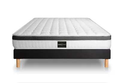 Ensemble Matelas Sommier 140x190 cm - Sommier Noir (en kit) - Supérieur