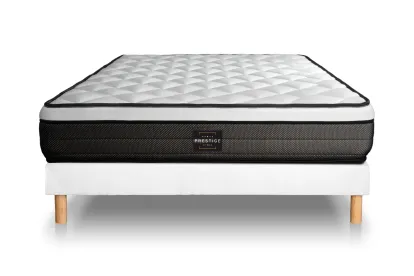 Ensemble Matelas Sommier 140x190 cm - Sommier Blanc (en kit) - Suite