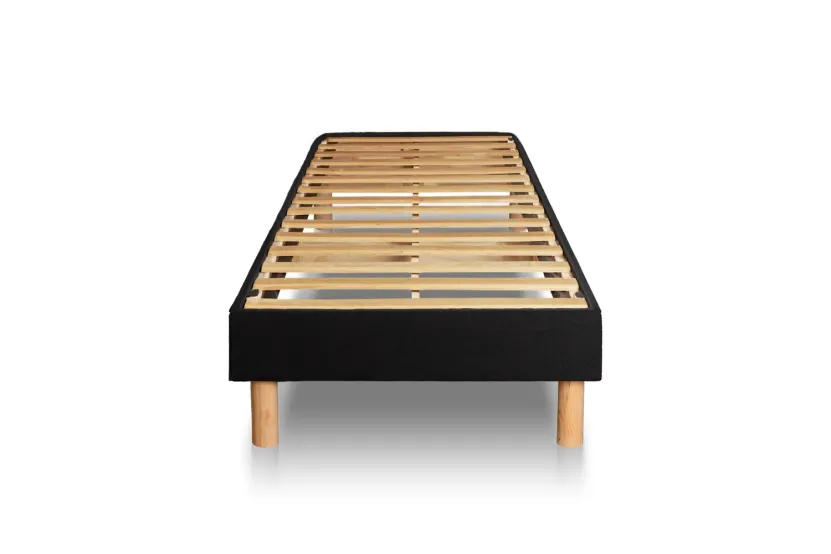 Ensemble Matelas Sommier 90x200 cm - Sommier Noir (en kit) - Exclusive