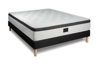 Ensemble Matelas Sommier 140x200 cm - Sommier Noir (en kit) - Privilège