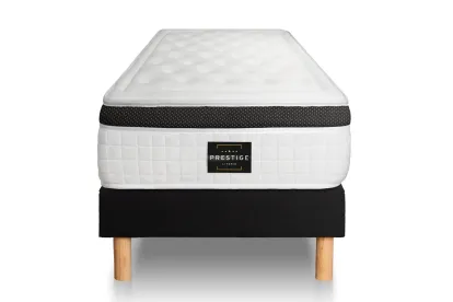 Ensemble Matelas Sommier 120x200 cm - Sommier Noir (en kit) - Privilège