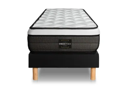 Ensemble Matelas Sommier 80x190 cm - Sommier Noir (déjà monté) - Suite