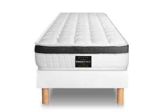 Ensemble Matelas Sommier 90x200 cm - Sommier Blanc (en kit) - Supérieur