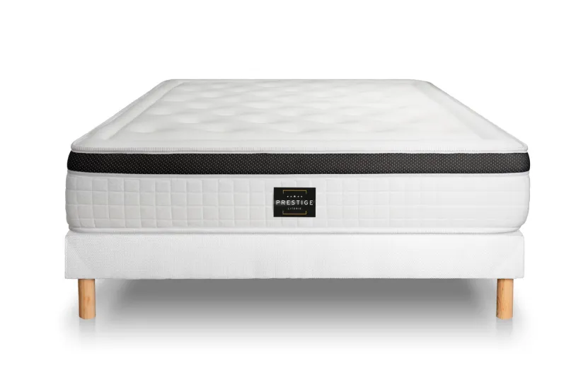 Ensemble Matelas Sommier 200x200 cm - Sommier Blanc (en kit) - Privilège