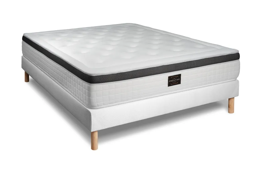 Ensemble Matelas Sommier 200x200 cm - Sommier Blanc (en kit) - Privilège