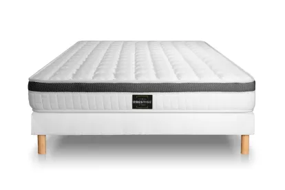 Ensemble Matelas Sommier 140x200 cm - Sommier Blanc (en kit) - Supérieur