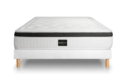 Ensemble Matelas Sommier 180x200 cm - Sommier Blanc (en kit) - Privilège