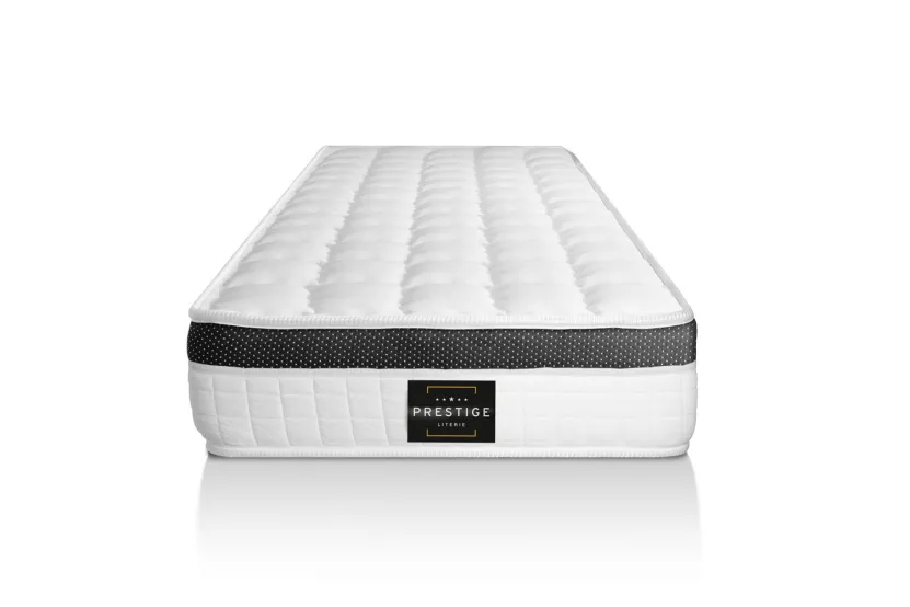 Ensemble Matelas Sommier 90x200 cm - Sommier Blanc (déjà monté) - Supérieur