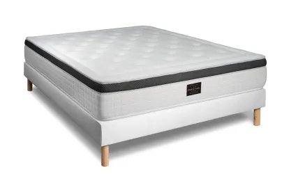 Ensemble Matelas Sommier 160x200 cm - Sommier Blanc (en kit) - Privilège