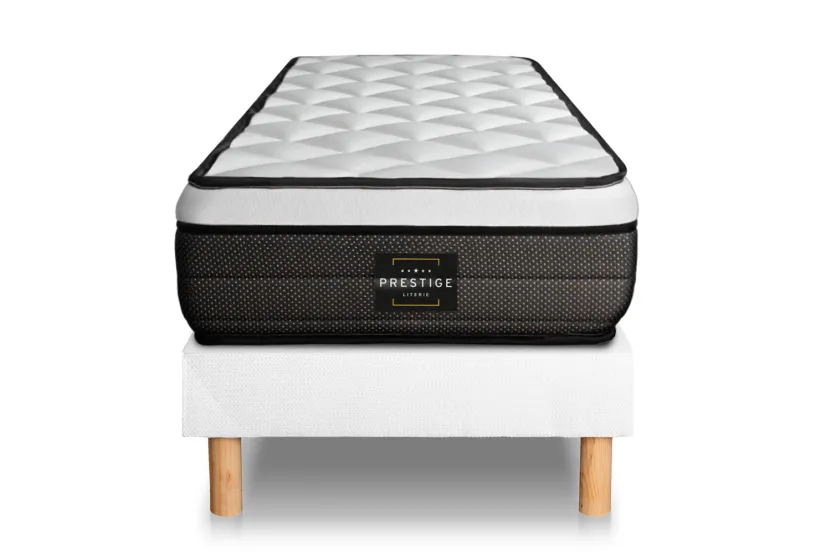 Ensemble Matelas Sommier 80x190 cm - Sommier Blanc (en kit) - Suite