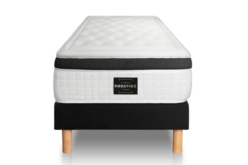Ensemble Matelas Sommier 80x190 cm - Sommier Noir (en kit) - Privilège