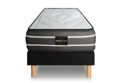 Ensemble Matelas Sommier 90x190 cm - Sommier Noir (en kit) - Exclusive