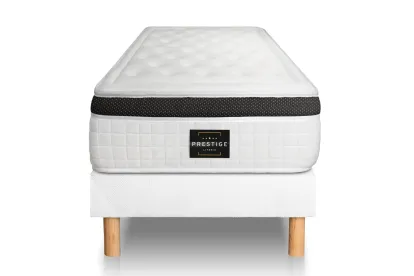 Ensemble Matelas Sommier 80x200 cm - Sommier Blanc (déjà monté) - Privilège