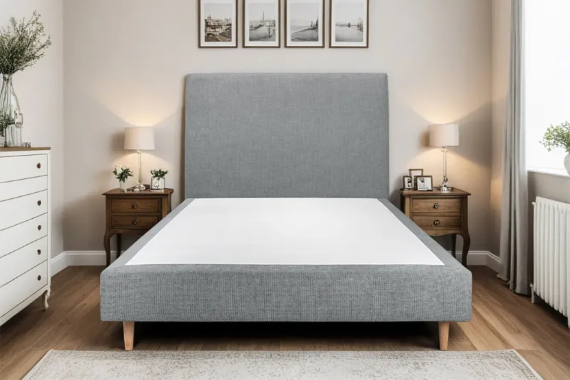 Tête de lit 160 cm Tapissée - Tissu Toile Natté Gris Anthracite