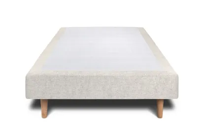 Sommier Tapissier 80x200 cm - H29 cm - Toile nattée - Beige clair