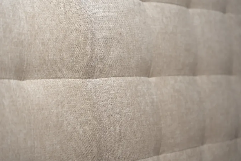 Tête de lit 150 cm Capitonnée - Tissu Toile Natté Beige Brun