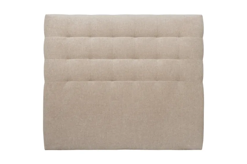 Tête de lit 150 cm Capitonnée - Tissu Toile Natté Beige Brun