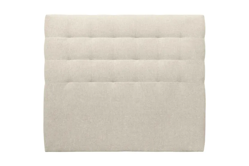Tête de lit 200 cm Capitonnée - Tissu Toile Natté Beige Clair