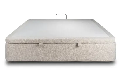 Sommier Coffre 180x200 cm - Bouclette - Beige clair