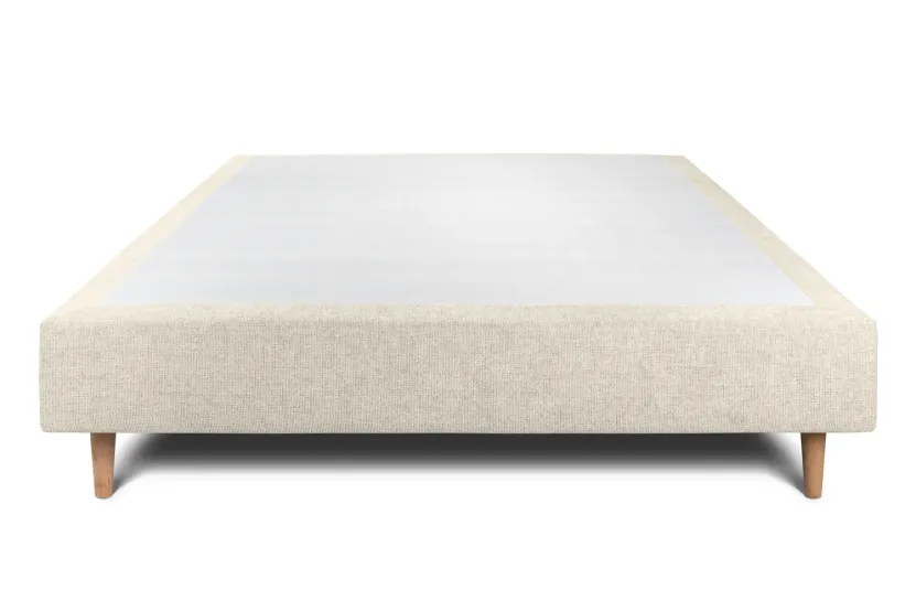 Sommier Tapissier 140x190 cm (déjà monté) - Toile Nattée - Beige Clair
