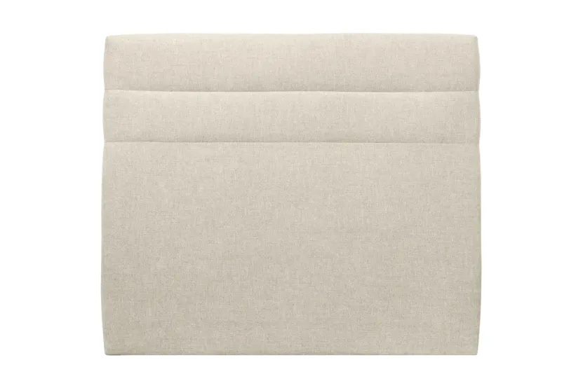 Tête de lit 180 cm Lignes - Tissu Toile Natté Beige Clair