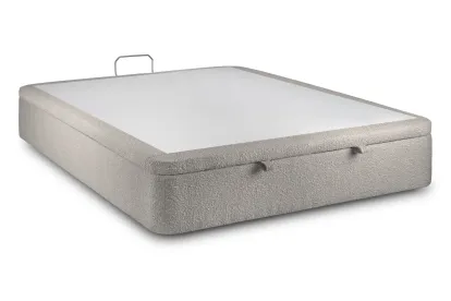 Sommier Coffre 200x200 cm - Bouclette - Gris