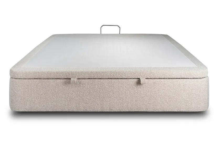 Sommier Coffre 140x190 cm - Bouclette - Beige Clair