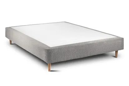 Sommier Tapissier 135x190 cm - H35 cm - Bouclette - Gris