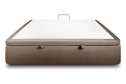 Sommier Coffre 140x200 cm - Velours - Taupe