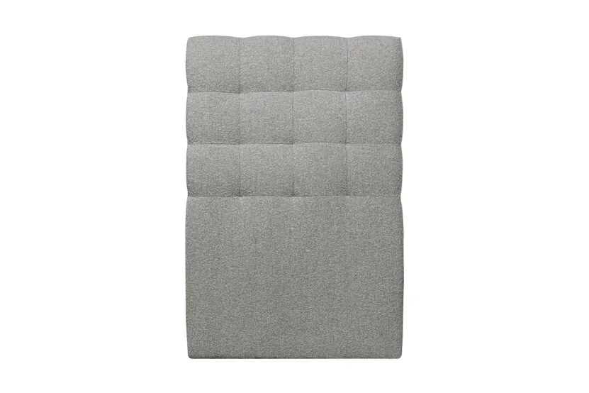 Tête de lit 90 cm Capitonnée - Tissu Bouclette Gris