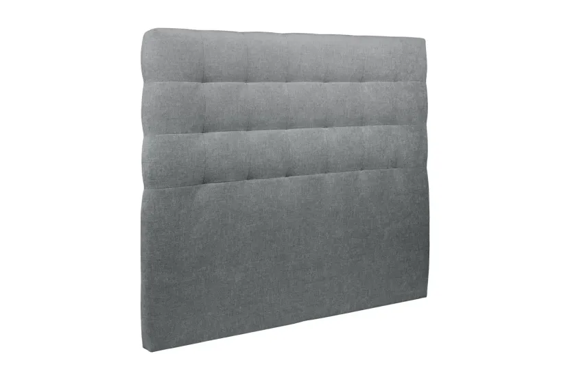 Tête de lit 150 cm Capitonnée - Tissu Toile Natté Gris Anthracite