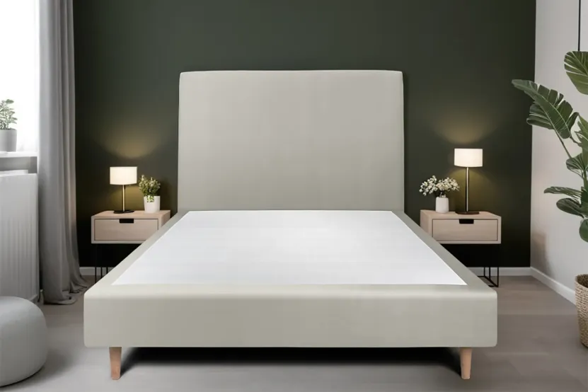 Sommier Tapissier 150x190 cm (déjà monté) - Velours - Taupe