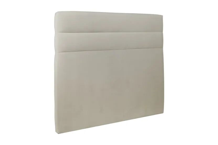Tête de lit 135 cm Lignes - Tissu Velours Taupe