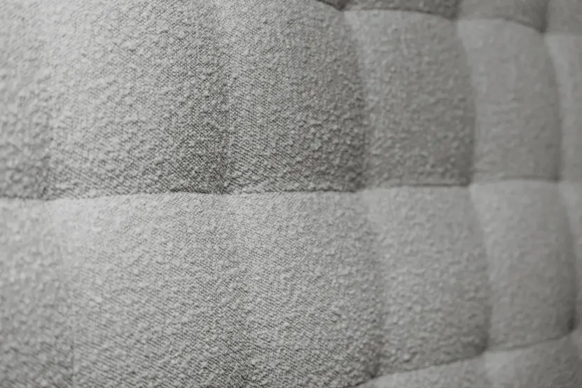 Tête de lit 150 cm Capitonnée - Tissu Bouclette Gris