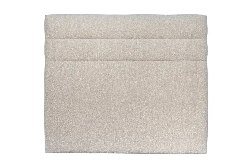 Tête de lit 160 cm Lignes - Tissu Bouclette Beige Clair