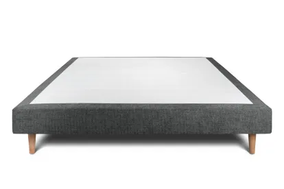 Sommier Tapissier 150x190 cm - H29 cm - Toile nattée - Gris anthracite