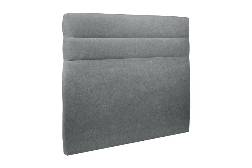 Tête de lit 140 cm Lignes - Tissu Toile Natté Gris Anthracite