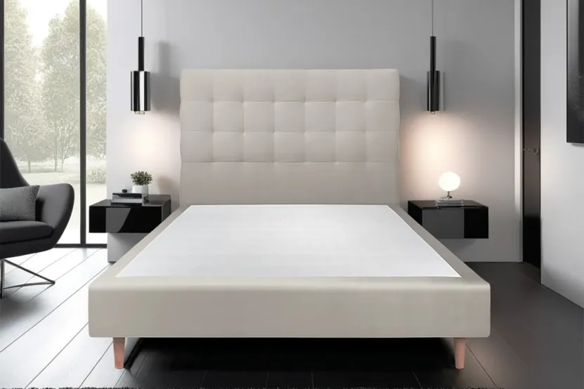 Tête de lit 180 cm Capitonnée - Tissu Velours Taupe