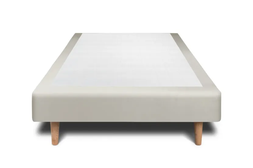 Sommier Tapissier 90x200 cm (déjà monté) - Velours - Taupe