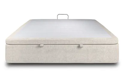 Sommier Coffre 140x200 cm - Toile nattée  - Beige clair