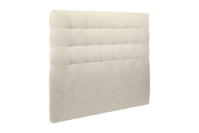 Tête de lit 140 cm Capitonnée - Tissu Toile Natté Beige Clair