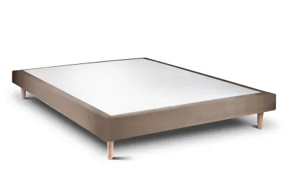 Sommier Tapissier 160x200 cm - H29 cm - Velours - Taupe