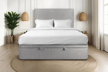 Sommier Coffre 160x200 cm - Bouclette - Gris