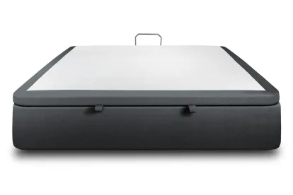 Sommier Coffre 160x200 cm - Velours - Gris anthracite