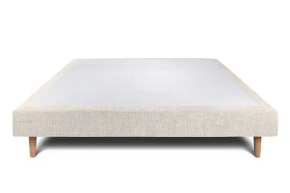 Sommier Tapissier 150x190 cm - H29 cm - Toile nattée - Beige clair