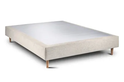 Sommier Tapissier 160x200 cm - H35 cm - Toile nattée - Beige clair