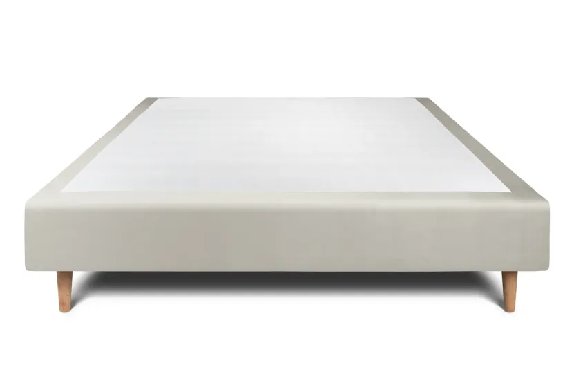 Sommier Tapissier 140x200 cm (déjà monté) - Velours - Taupe