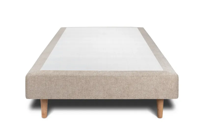 Sommier Tapissier 100x200 cm (déjà monté) - Toile Nattée - Beige Brun