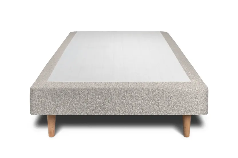 Sommier Tapissier 90x200 cm (déjà monté) - Bouclette - Gris